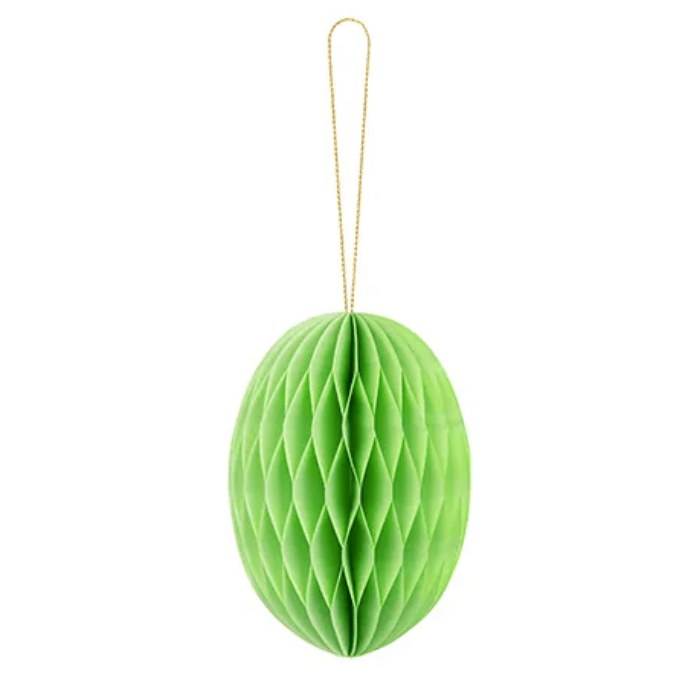Grøn påskeæg honeycomb - 12 cm