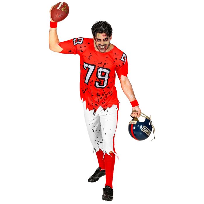 Zombie footballspiller kostume