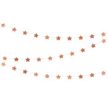 Rose Gold Stjerne Guirlande - 3,6 meter