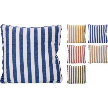 Stribet pude 45x45 cm med lynlås