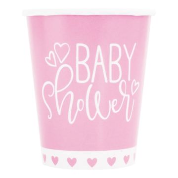Babyshower papkrus lyserød pige 8x