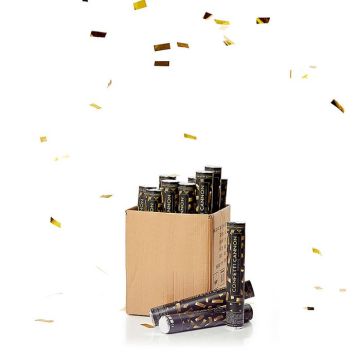 Guld konfettirør vandfast 40 cm PartyVikings 50x - Metallic Rektangulær