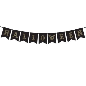 Halloween banner sort guirlande - 2,5 meter