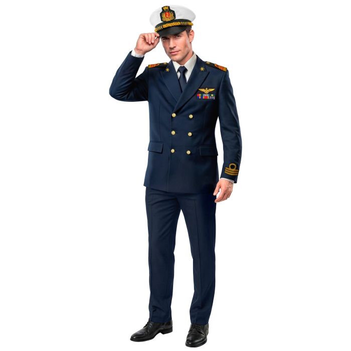 Kaptajnkostume til herrer i blå