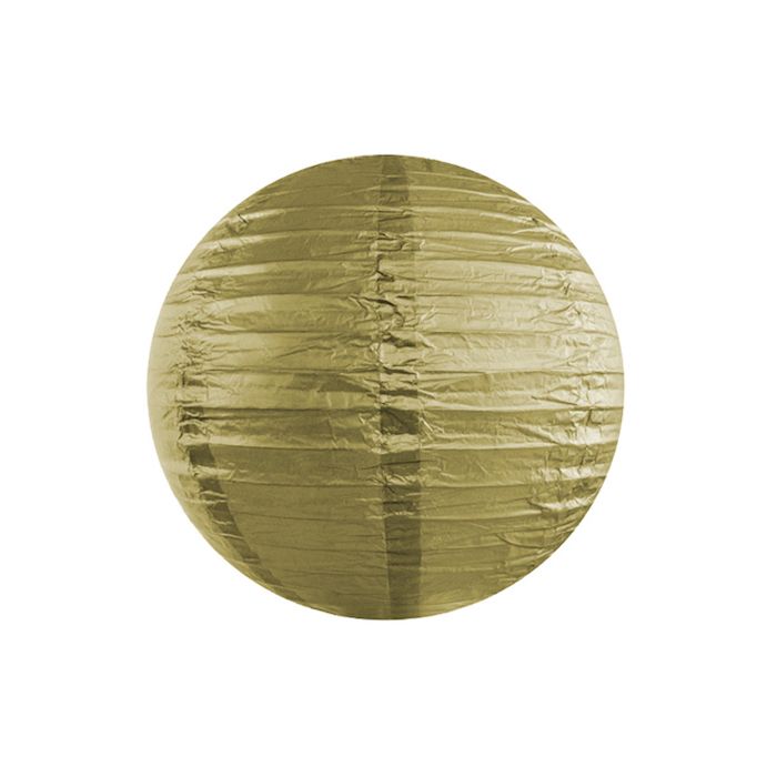 Guld papirs lanterne - 25 cm 