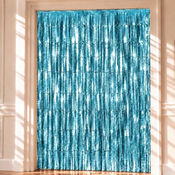 Lyseblå Glimmerforhæng - 100 x 240 cm