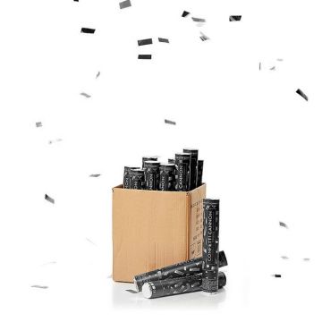 Sølv konfettirør 40 cm PartyVikings 50x - Metallic Rektangulær