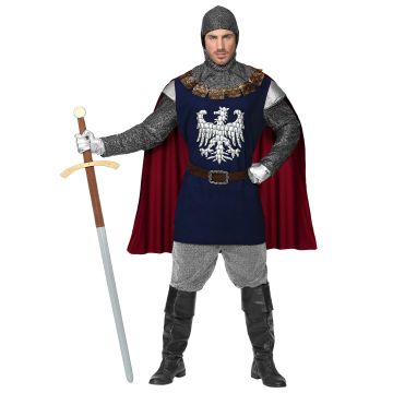 Ørneridder kostume i marineblå med kappe