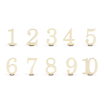 Bordnumre 1-10 i Træ 10x