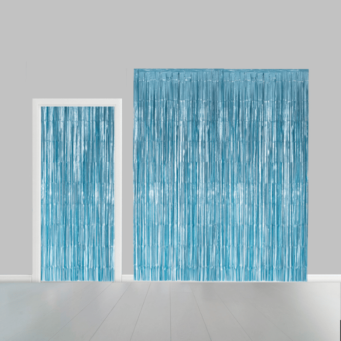 Lyseblå Glimmerforhæng - 100 x 240 cm