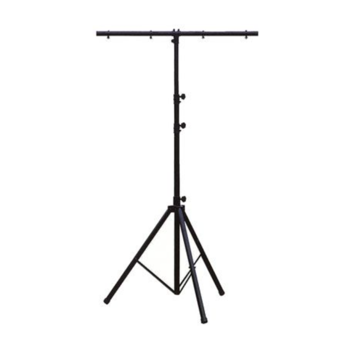 Lysstativ med T-bar til 4 lyskilder 2,8 meter sort