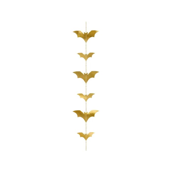 Guld Flagermus Guirlande - 1,5 Meter