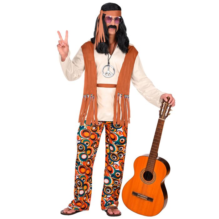 Hippie-sæt med vest, bælte og pandebånd