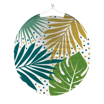 Monstera og palme lanterne - 25 cm