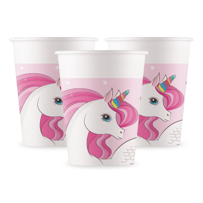 Pink enhjørning papkrus 8x - 200 ml