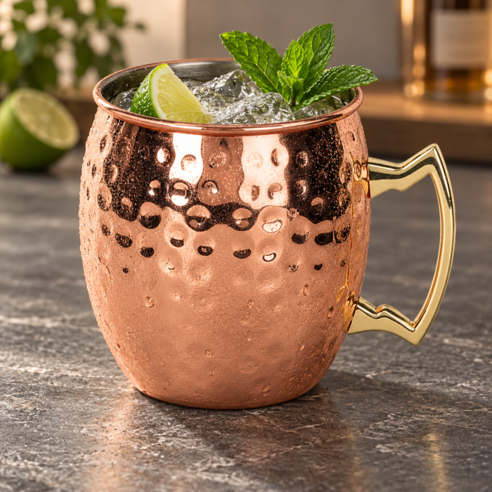 Moscow Mule-krus i kobberfarvet stål – miljøbillede