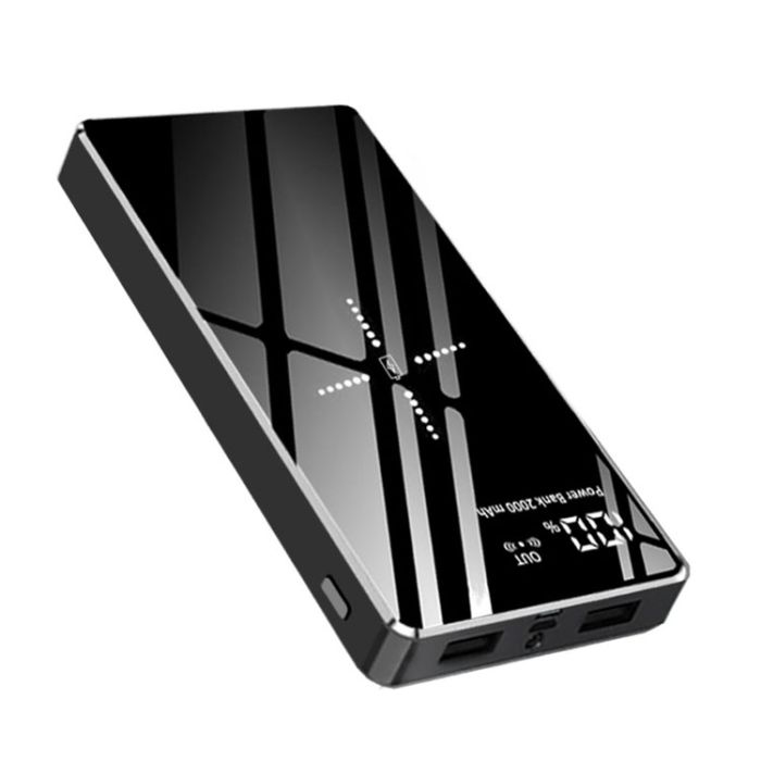 Powerbank trådløs opladning 20.000 mAh sort