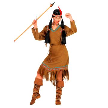 Lang indianerkjole til damer