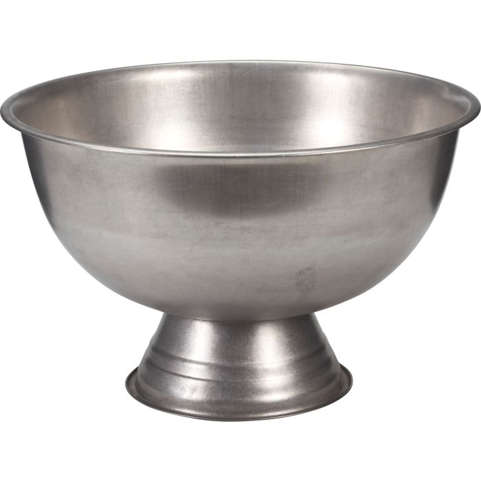 Stonewashed bowle på fod i rustfrit stål Ø 39,5 cm