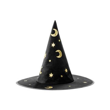 Heksehat med guld motiver - onesize