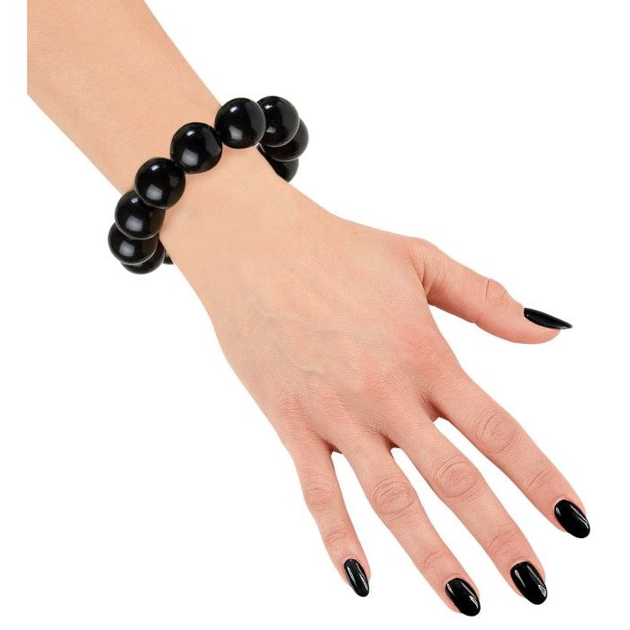 Sort 70'er perle armbånd 