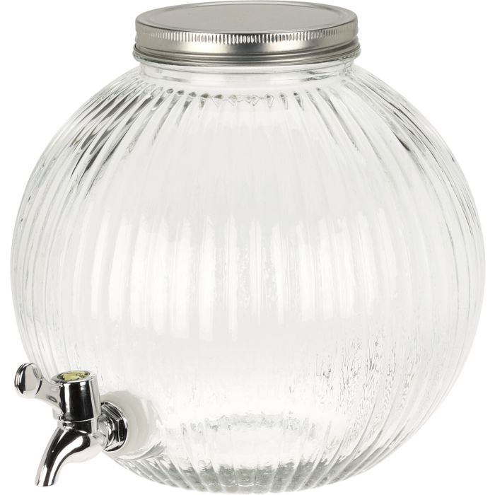 Drikkevaredispenser i riflet glas med hane 5,5 liter