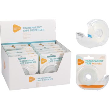 Tapeholder med gennemsigtig tape 33 m