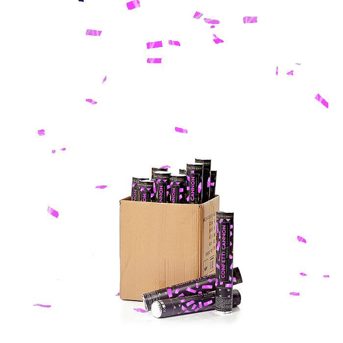 Pink konfettirør 40 cm PartyVikings 50x - Metallic Rektangulær