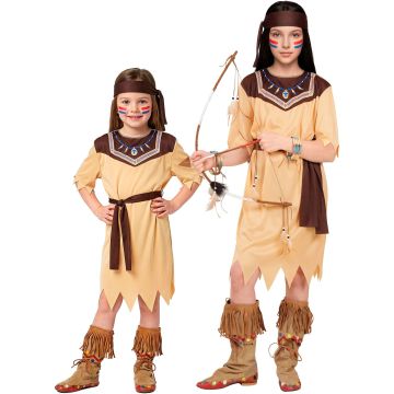 Indianerpige kostume - 3 dele