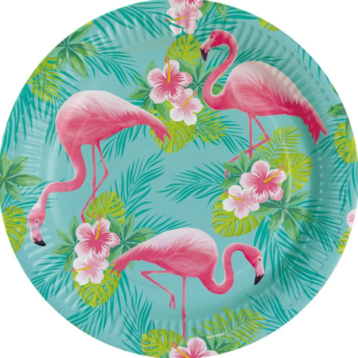 får Glat Eddike Flamingo Tallerkner 8x - 23 cm I Køb her!