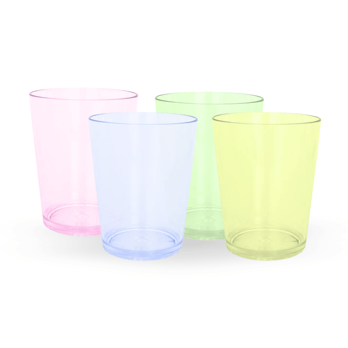 3 cl plastik shotglas 20x farvet genanvendelige