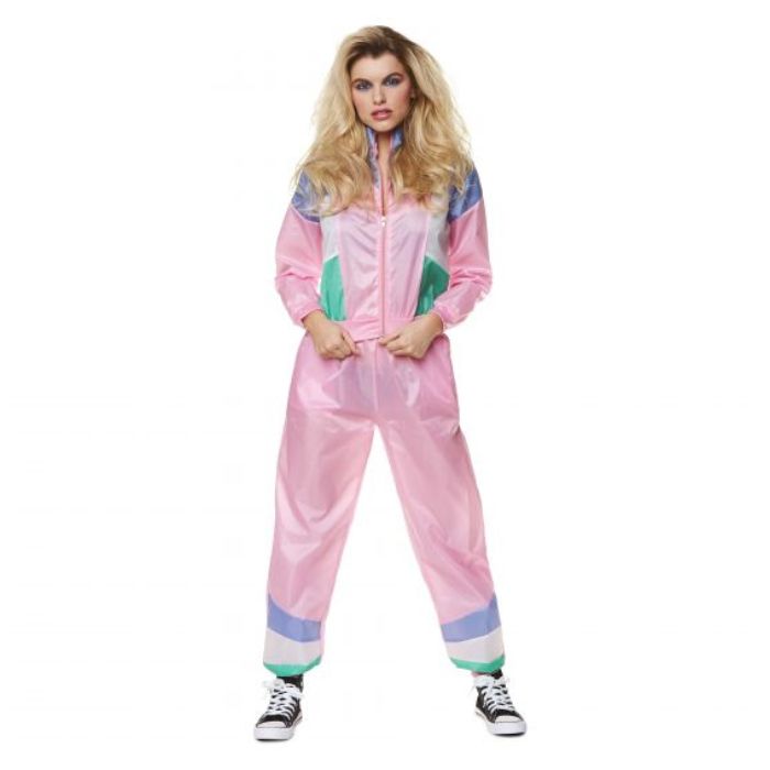Pink retro træningsdragt til kvinder - 2 dele