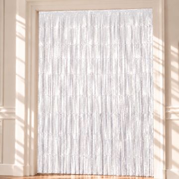 Hvid Glimmerforhæng - 100 x 240 cm
