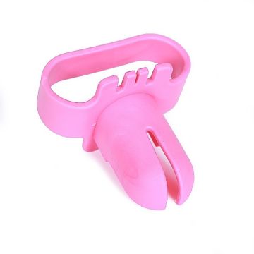 Lyserød ballonbinder i plast - 5,5x7,5 cm