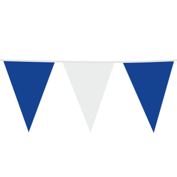Blå og Hvid Flagguirlande - Flag 30 x 45 cm - 10 meter