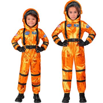 Orange astronautkostume til børn