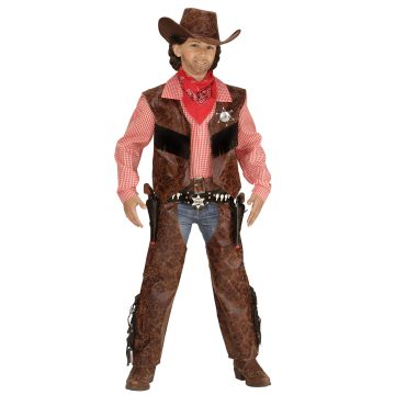 Cowboykostume med chaps og hat
