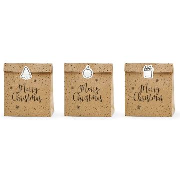 Merry Christimas julegaveposer 3x - 27 cm 