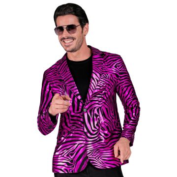 Pink zebrajakke med metallisk skær