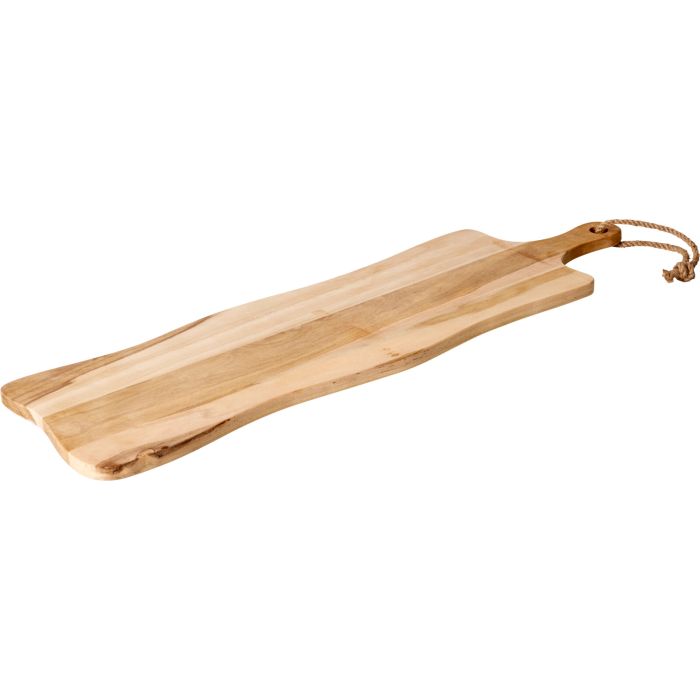 Skærebræt i lakeret teak med greb ca. 69 cm