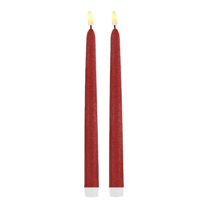 LED stagelys 2x mørkerød - 2x25 cm
