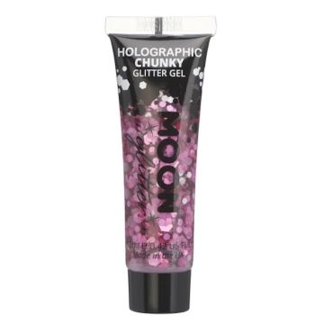 Holografisk Chunky Glitter Gel Pink 12 ml Moon Creations