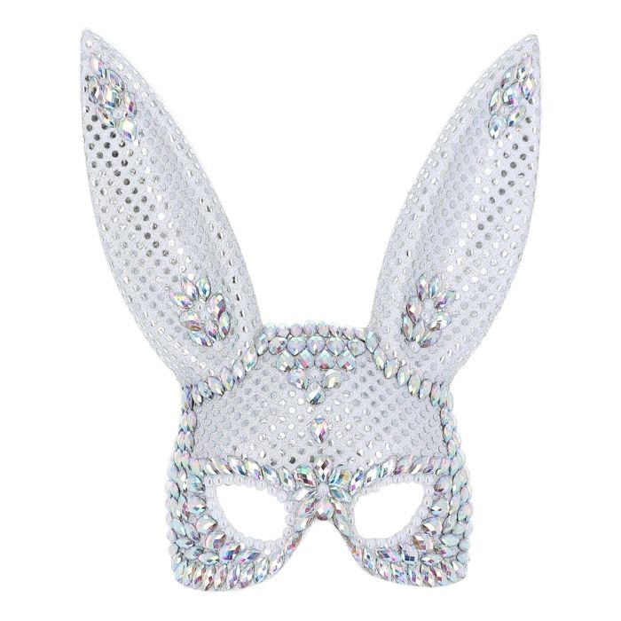 Sølv glitter kanin maske