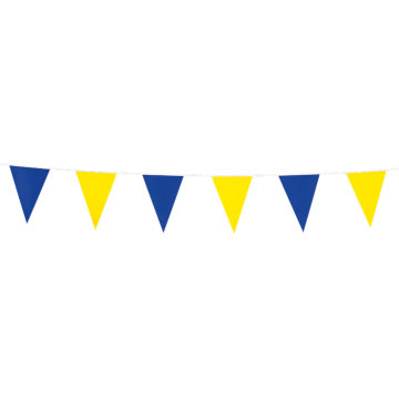 Blå og Gul Flagguirlande - Flag 10x15 cm - 3 meter