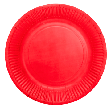 Røde pap tallerkner 8x - Ø 18 cm