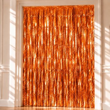 Orange Glimmerforhæng - 100 x 240 cm