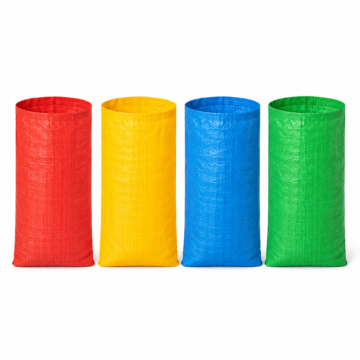 Sækkevæddeløbs poser 4x i assorterede farver - 60x104 cm