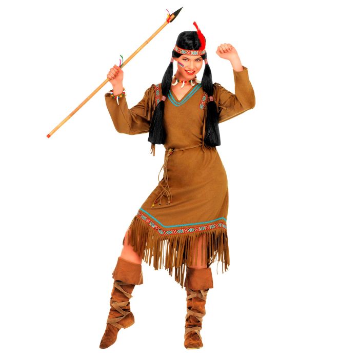 Lang indianerkjole til damer