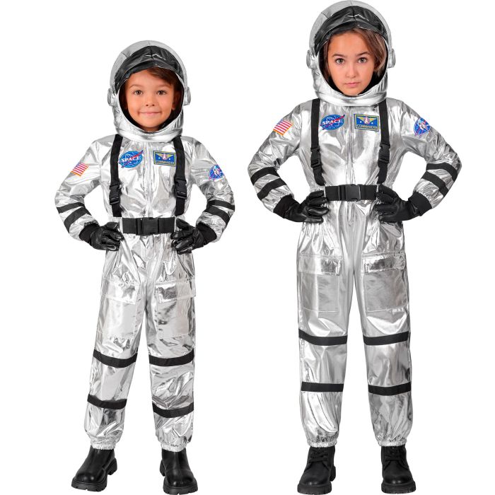 Sølv astronautkostume til børn