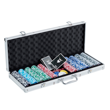 Pokersæt 500 Royal Flush chips 11,5 g. aluminiumskuffert low stakes PartyVikings